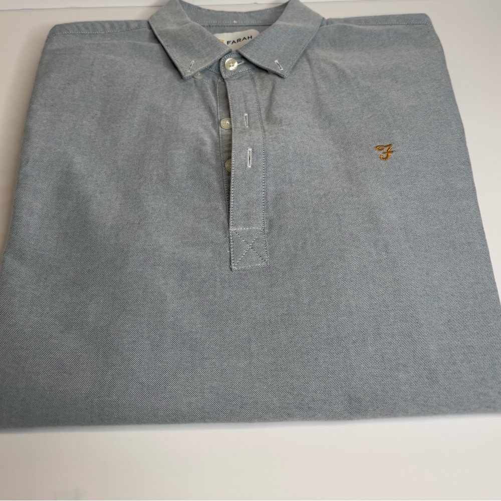 Farah Sky Blue Polo Shirt with Gold Logo